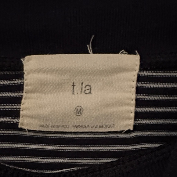 Anthropologie navy blue and White Striped Short Sleeve Tee - Picture 3 of 5